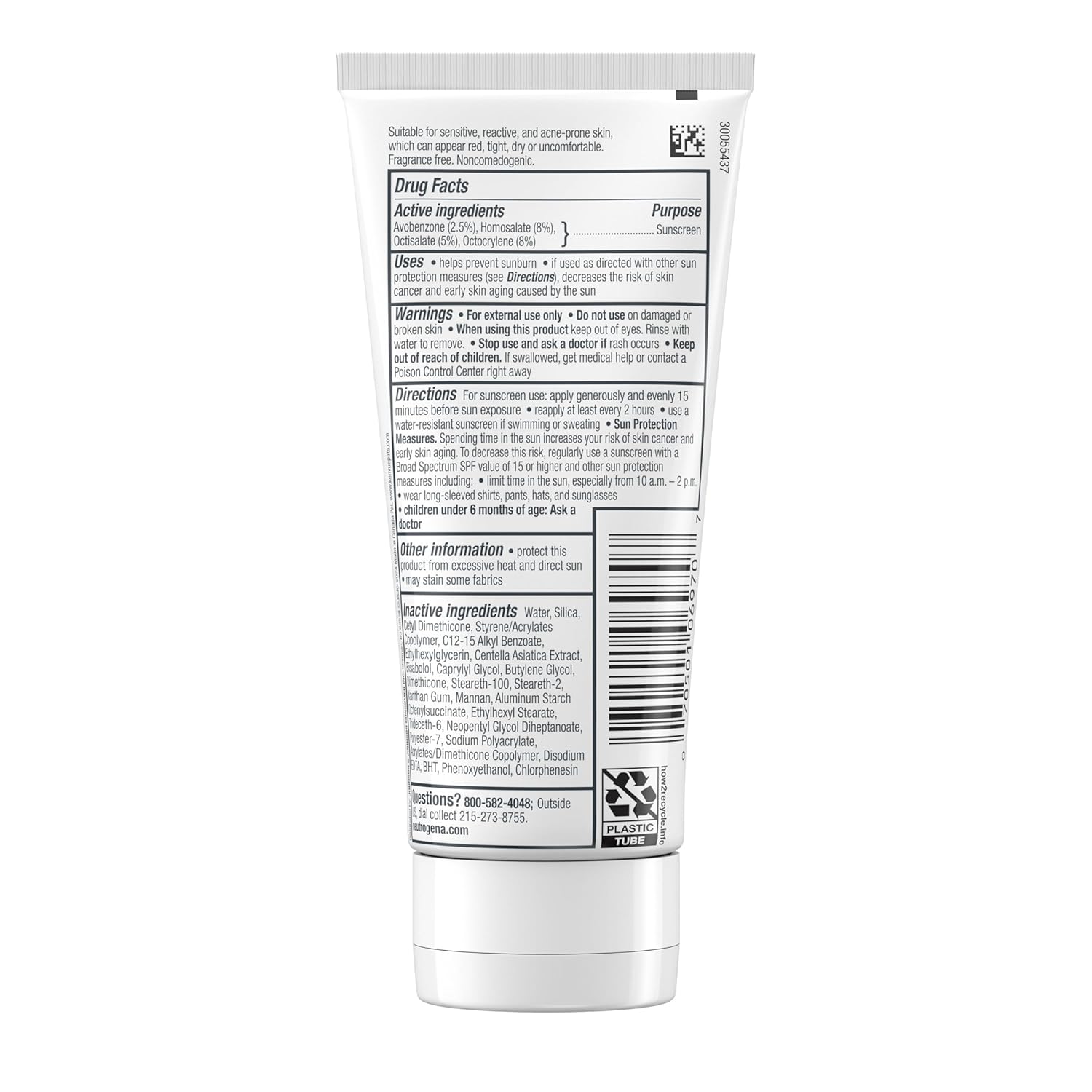 Neutrogena Ultra Gentle Daily Facial Moisturizer SPF 30, Fragrance-Free, 3.4 fl oz S7544