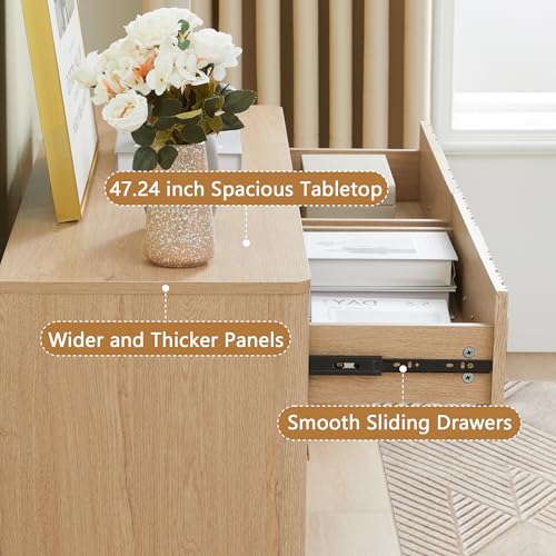 Fluted 5 Drawers Dresser for Bedroom, Wooden Tall Storage, Walnut L1075