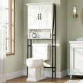 Over The Toilet Storage Cabinet, Over Toilet Bathroom Organizer with Barn Doors Above Toilet Storage Cabinet Spacesaver Rack Behind Toilet Bathroom Organizer Over The Toilet Storage (Gray)