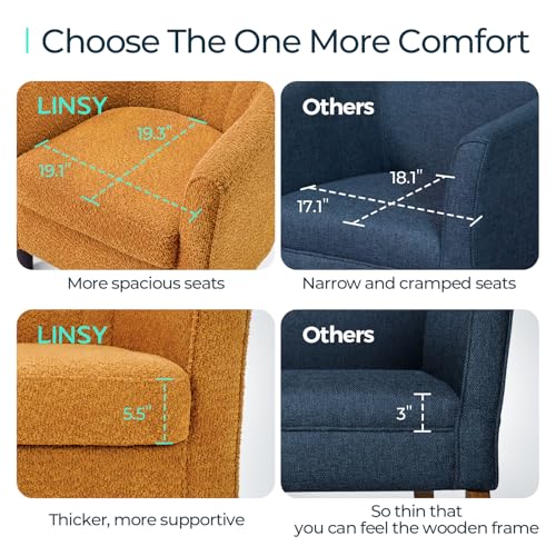LINSY Accent Chair with Ottoman, Velvet, Olive Green C653