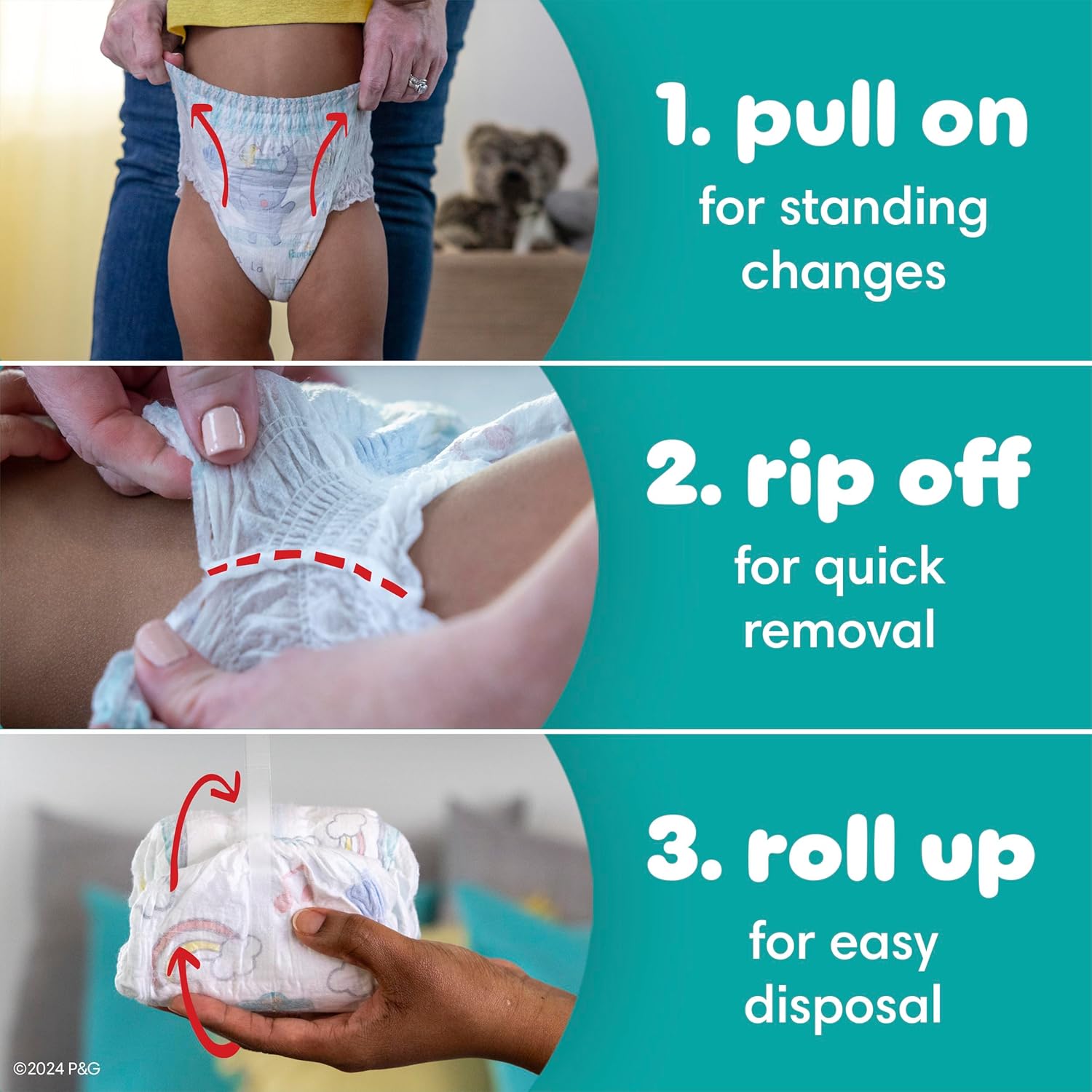 Pampers Swaddlers 360 Pull-On Diapers, Size 3, 156 Count H530