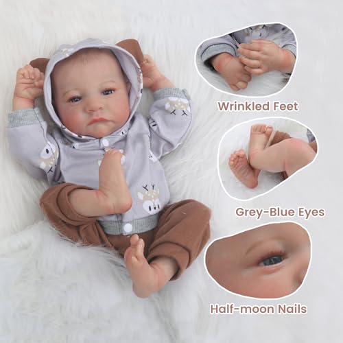 WOOROY Reborn Baby Doll Boy 18 Inch Lifelike Soft Weighted Sleeping Doll L93532