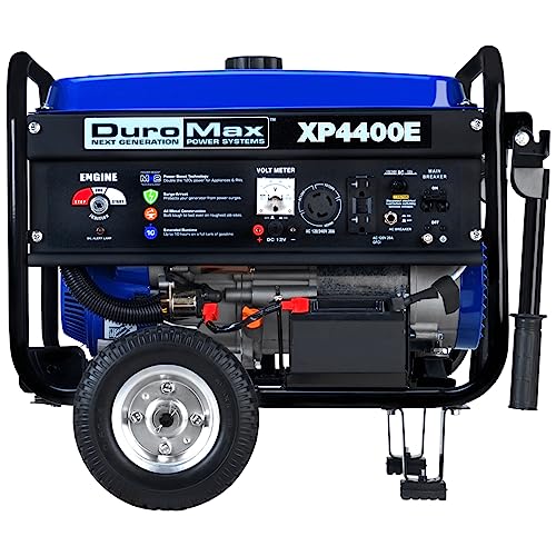 DuroMax XP4400E 4400 Watt Gas Powered Portable Generator, Electric Start, RV Ready R854
