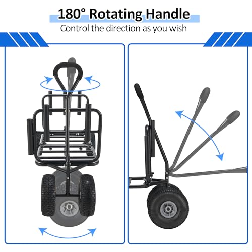 AHB Fishing Cart 550lbs Heavy Duty Foldable Beach Wagon with All Terrain Wheels S239642