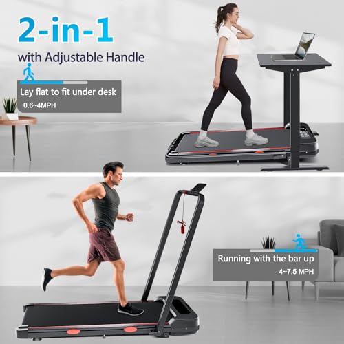 Walking Pad Treadmill with Handle Bar & Incline, 300 lb Capacity G9937