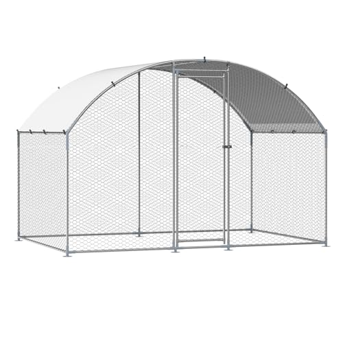 VEVOR Large Metal Chicken Coop with Run, Walk-in Outdoor Poultry Pen W388