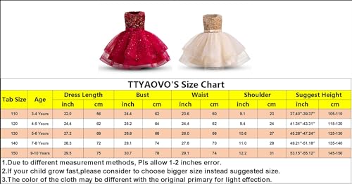 TTYAOVO Flower Girl Dress Princess Birthday Party Wedding Gown P339