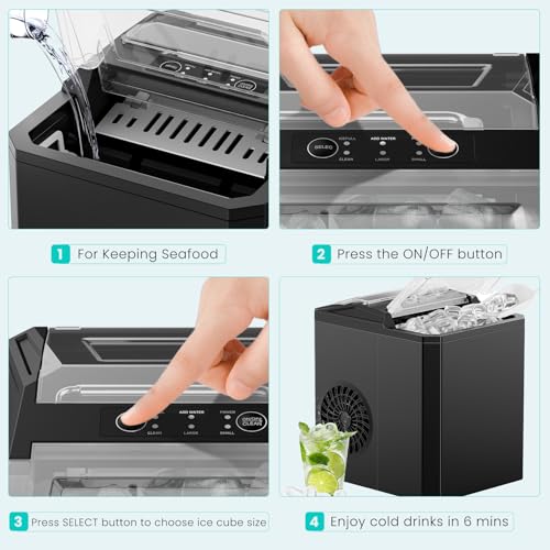 OLIXIS Nugget Ice Maker Machine, Countertop Portable with Basket and Scoop, White W12772