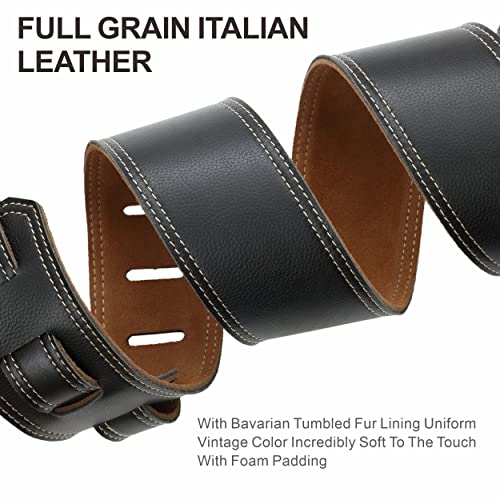Nefelibata Guitar Strap 2.5" Wide Bavarian Tumbled Leather with Foam Padding Y83994