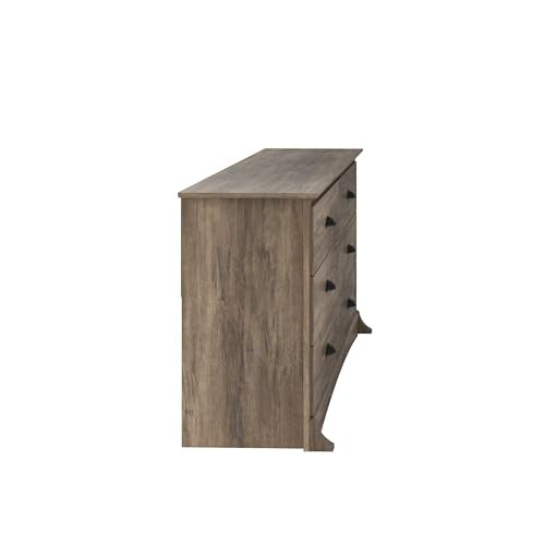Prepac Rustic Ridge Farmhouse 6-Drawer Double Dresser, Brown X6434