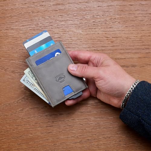 Stealth Mode Pop-Up Leather Wallet for Men - RFID Blocking Slim Napa Leather G6513