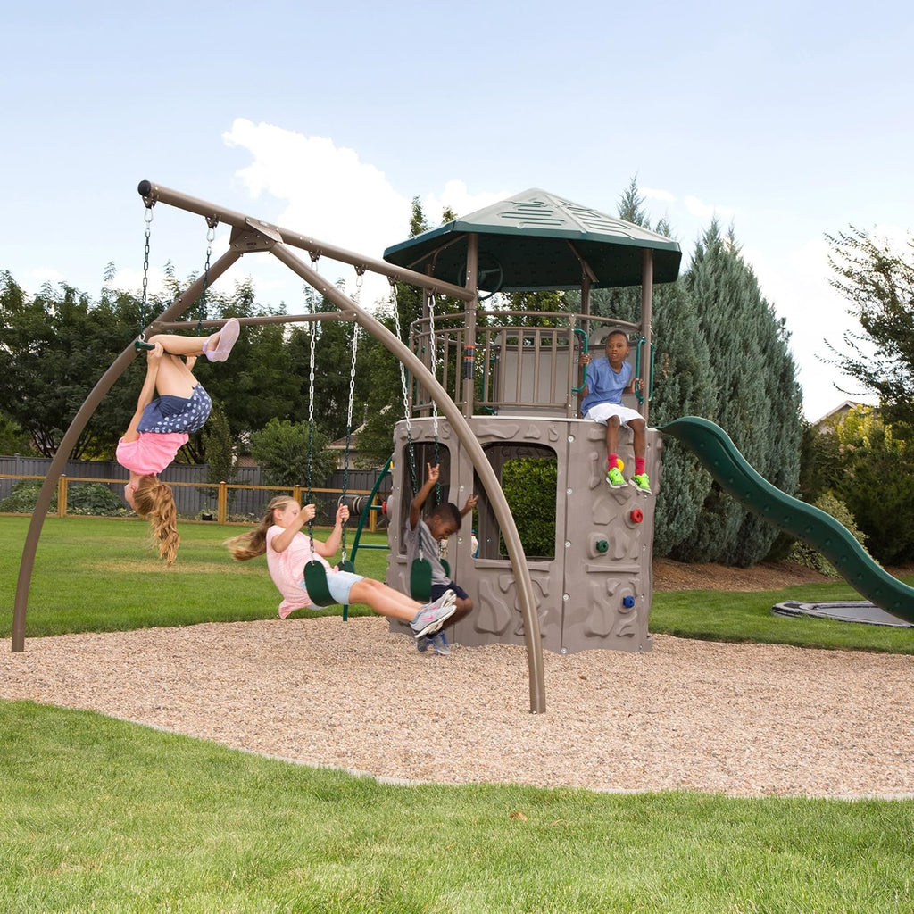 Lifetime Adventure Tower Swing Set, Earthtone L724449