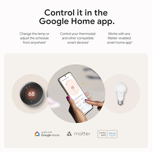 Google Nest Learning Thermostat (4th Gen) with Temperature Sensor - Polished Silver Y52599