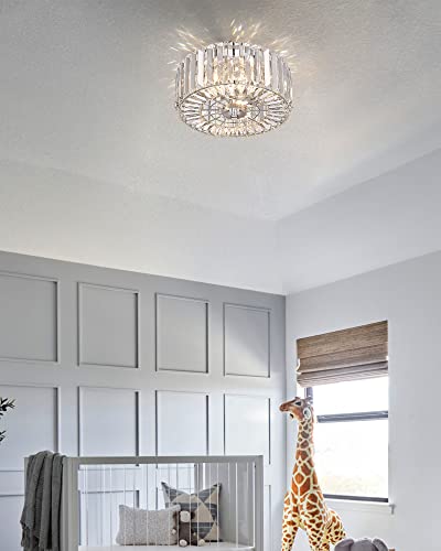 Crystal Ceiling Light Modern 2-Light Chrome Flush Mount SF004-2-CH G10718