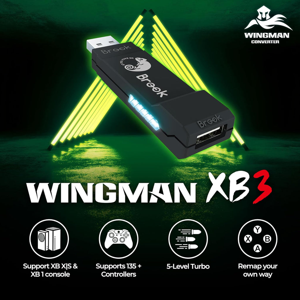 Brook Wingman XB 3 Converter Wireless Adapter for Xbox Series X/S, Xbox One, and PC T12048