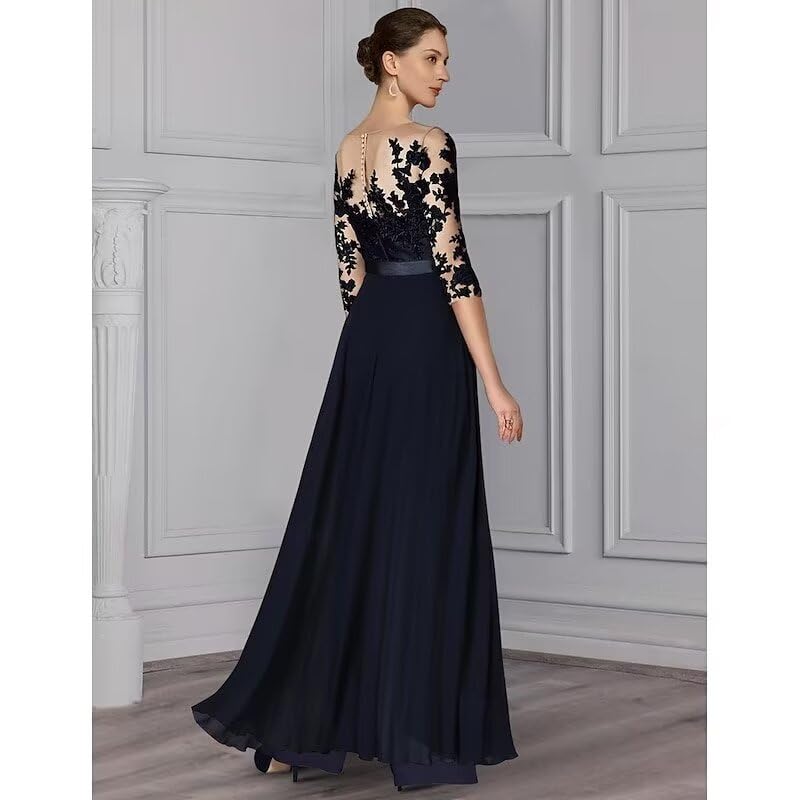 Lace Applique Jumpsuit for Wedding Guest Mother of Bride O505