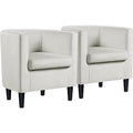 Yaheetech Velvet Accent Chair, Modern and Comfortable Armchairs, Upholstered Barrel Sofa Chair for Living Room Bedroom Waiting Room, Olive Green
