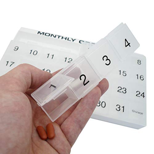 Promed 4 Week Monthly Pill Organizer with Tray, Green O35291