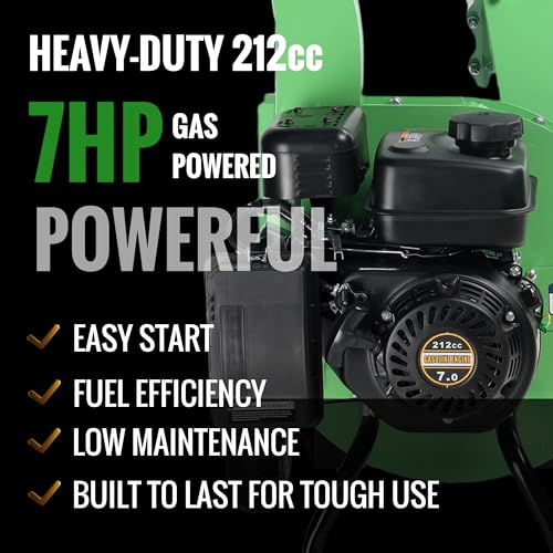 S3 Wood Chipper Shredder 7HP 212cc Gas Powered, 3" Max Capacity T367235
