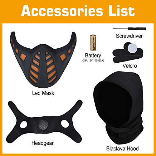 Guayma Halloween Scary LED Mask Light Up Demon Oni Half Face L235823