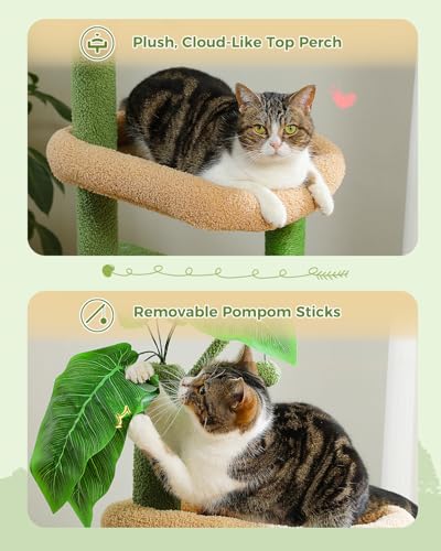 45-Inch Cat Tree with 2 Condos, Scratching Posts and Hammock F616