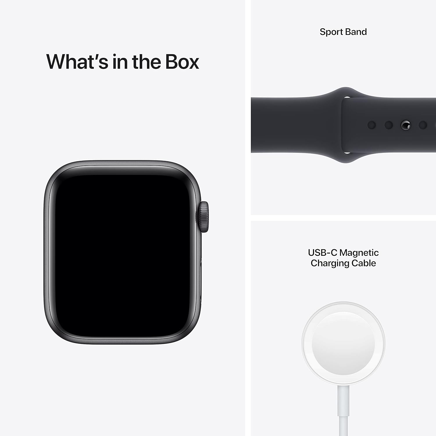 Apple Watch SE (Gen 1) GPS 44mm Smart Watch with Space Grey Aluminium Case and Midnight Sport Band Y435