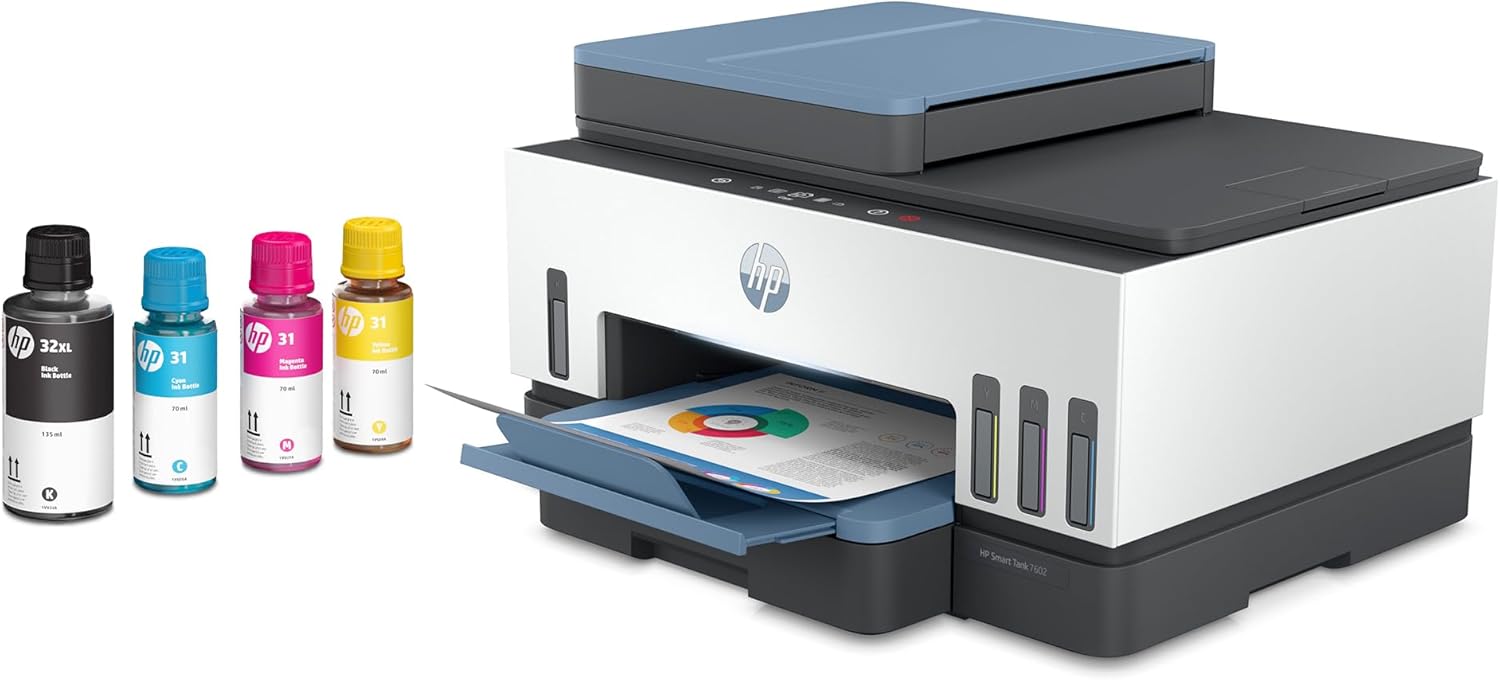 HP Smart Tank 7602 Wireless All-in-One Ink Tank Printer with 2 Years of Ink Included H750
