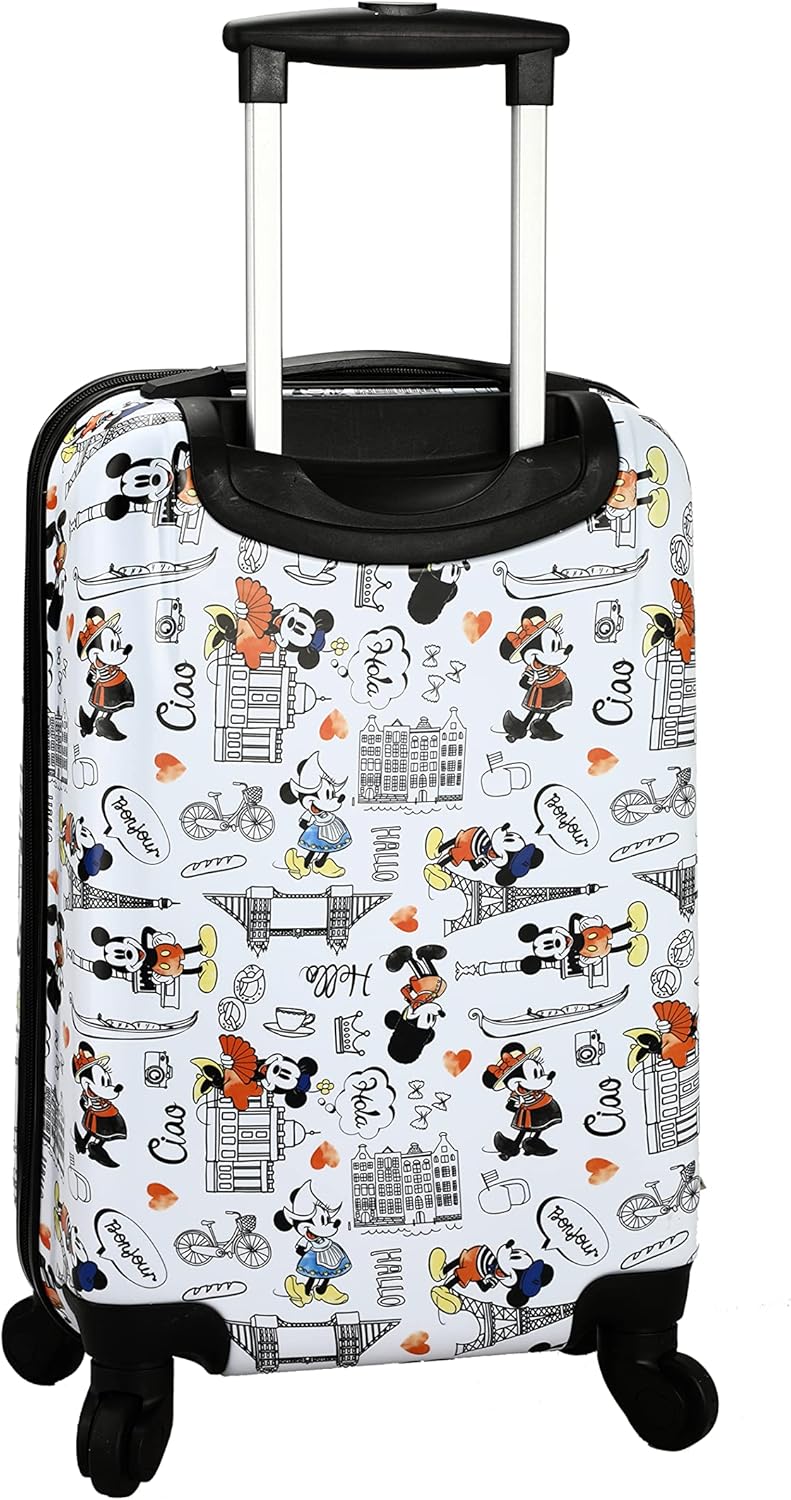 Disney Mickey Mouse and Minnie Mouse 20" White Carry-On Luggage with Wheels I67888