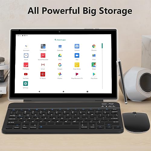 10.1-inch Android 12 Tablet with Keyboard and Mouse P417