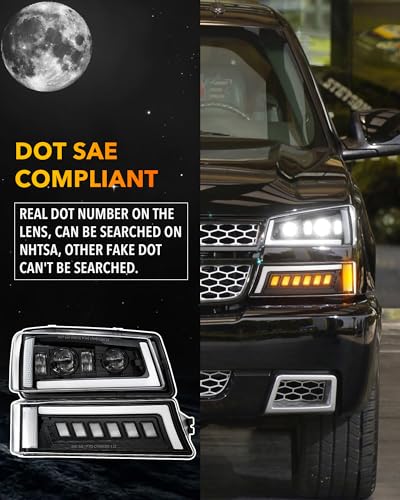 Z-OFFROAD LED Headlights Assembly with DRL for 2003-2006 Chevy Silverado Avalanche Y434052