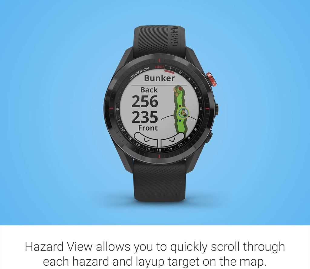 Garmin Approach S62 Golf GPS Watch, Virtual Caddie, Full Color Screen, Black (Renewed) R297