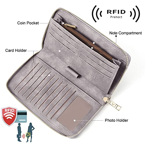 CLUCI Women's RFID Bifold Wristlet Wallet C899114
