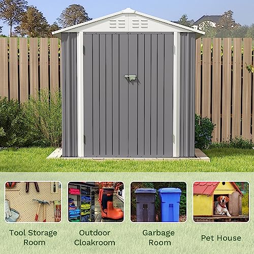 Patiowell 5x3 FT Outdoor Storage Shed with Sloping Roof and Lockable Door, Brown L4971