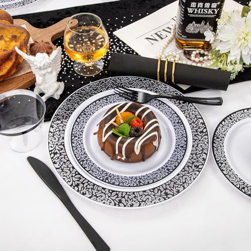 WELLIFE Silver Party Dinnerware Set for 50 Guests, Disposable A689948