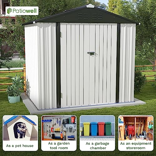 Patiowell 3 x 3 FT Outdoor Storage Shed with Sloping Roof, Grey F27529