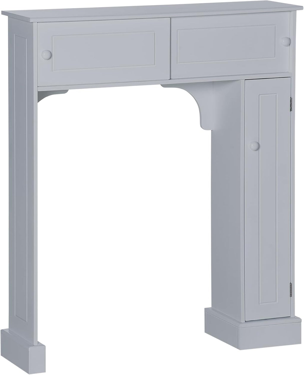 HOMCOM Over The Toilet Bathroom Cabinet, Freestanding Bathroom Storage Organizer with Adjustable Shelves, Toilet Rack, Gray