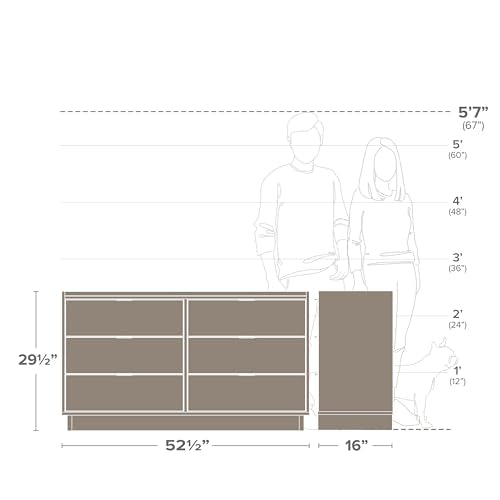 Prepac Rustic Ridge Farmhouse 6-Drawer Double Dresser, Brown X6434