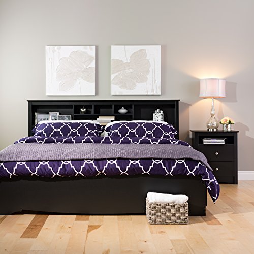 Prepac King Bookcase Headboard, Black A905