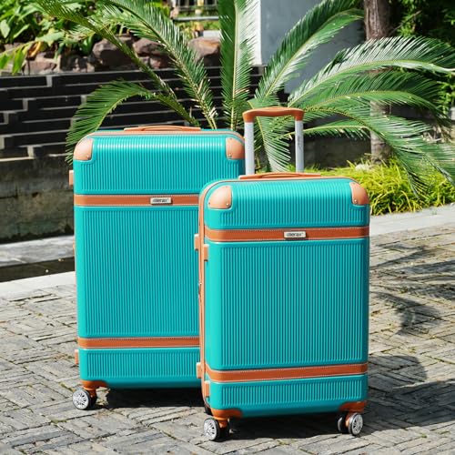 Merax Luggage Set Hard Shell Suitcase with Spinner Wheels, TSA Lock, Blue Z567