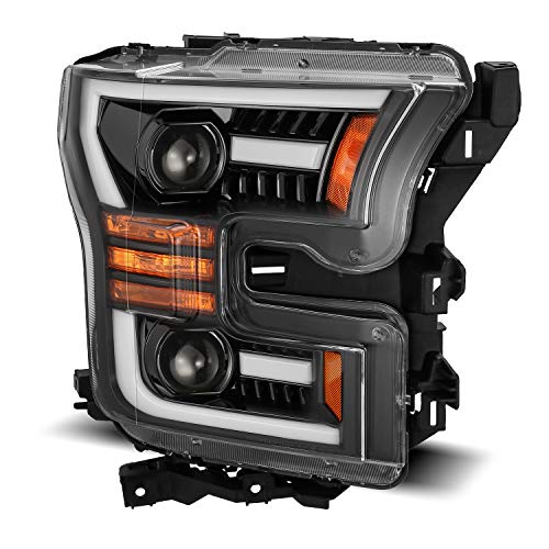 AlphaRex PRO-Series Jet Black LED Tube Dual Projector Headlights for 15-17 Ford F150 M7591