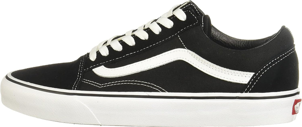 Vans Unisex Old Skool Classic Suede/Canvas Shoes, Black/White, 10.5 US Men W604