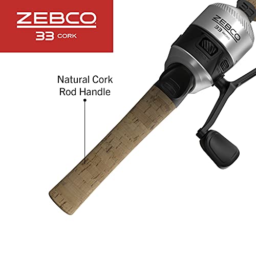 Zebco 33 Cork Reel and Fishing Rod Combo, Graphite Rod, Black Y275