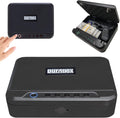 Biometric Gun Safe for Handgun - Quick Access Pistol Gun Safe with Fingerprint Reader, PIN Keypad and Folding Key - Portable Two Gun Lock Box - Perfect for Bedside Nightstand, Drawer or Car