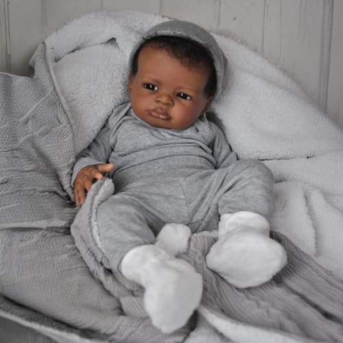 WOOROY Realistic Reborn Baby Doll Black Boy, 20 Inch African American Newborn T283379
