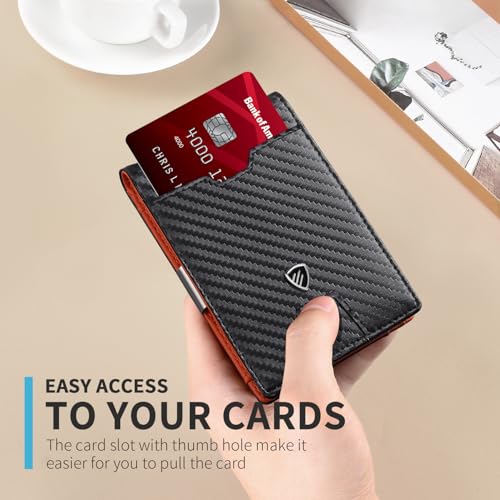 RUNBOX Mens Slim Wallet with Money Clip RFID Blocking Bifold P553720