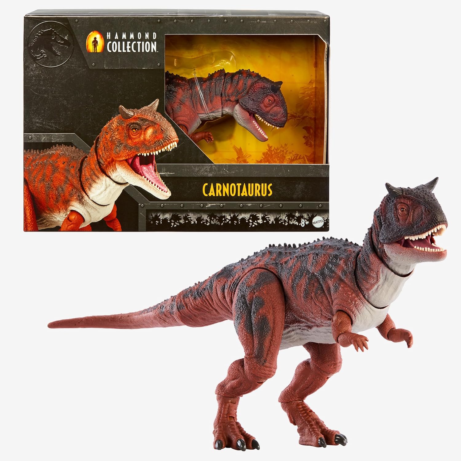 Mattel Jurassic World Hammond Collection Fallen Kingdom Carnotaurus Dinosaur Action Figure, Large Species Premium Articulated Figure