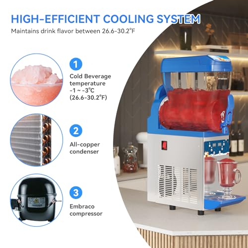 Commercial Slushy Machine 30L 304 Stainless Steel for Bars Cafes Restaurants Y67116