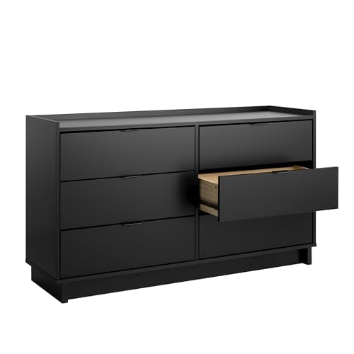Prepac Rustic Ridge Farmhouse 6-Drawer Double Dresser, Brown X6434