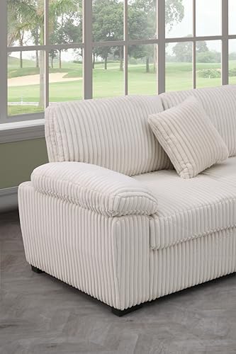 L-Shaped Pull Out Sleep Sofabed with Storage Chaise, Chenille Upholstered X30892