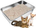 Extra Large Stainless Steel Litter Box for Cat or Rabbit, Large Size Metal Cat Pan with Smooth Surface, Easy to Clean (23.5‘’ x 15.6'' x 6''(60 x 40 x 15 cm))